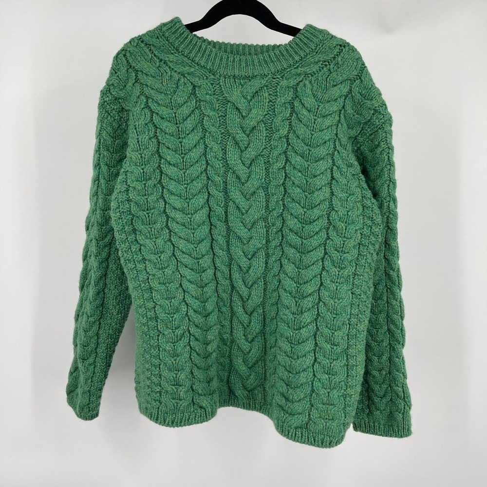 Aran Sweater Market 100% Merino Wool Cable Knit Sweater Fisherman Heritage M
